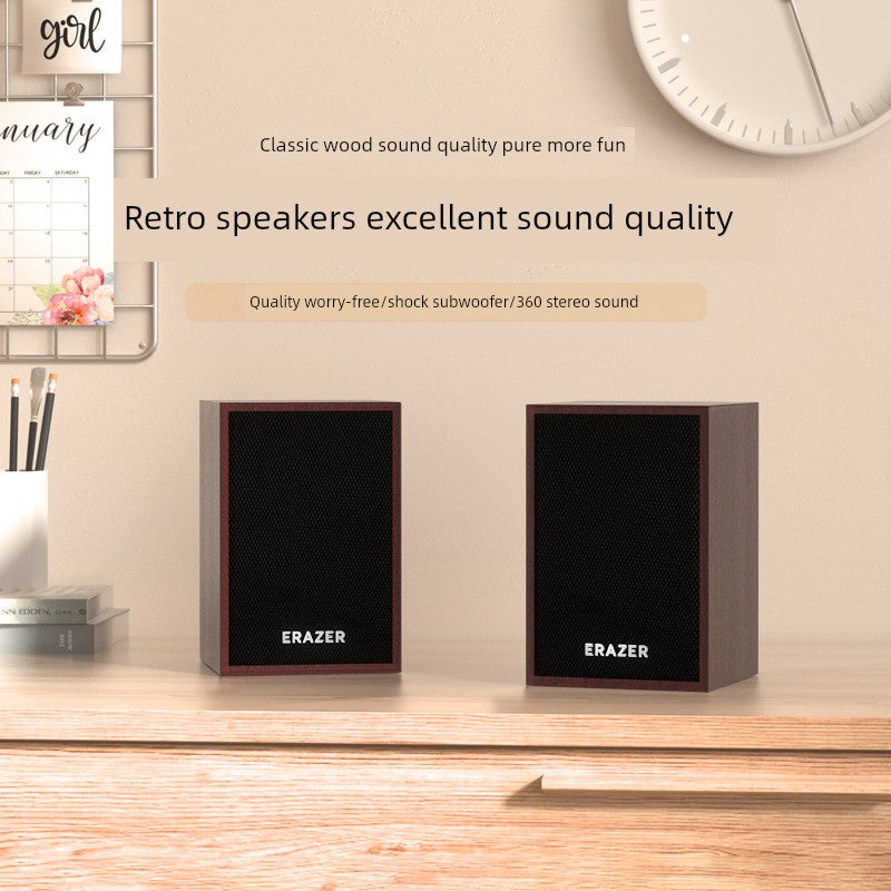 Lenovo Bluetooth Wooden Desktop Portable Speaker