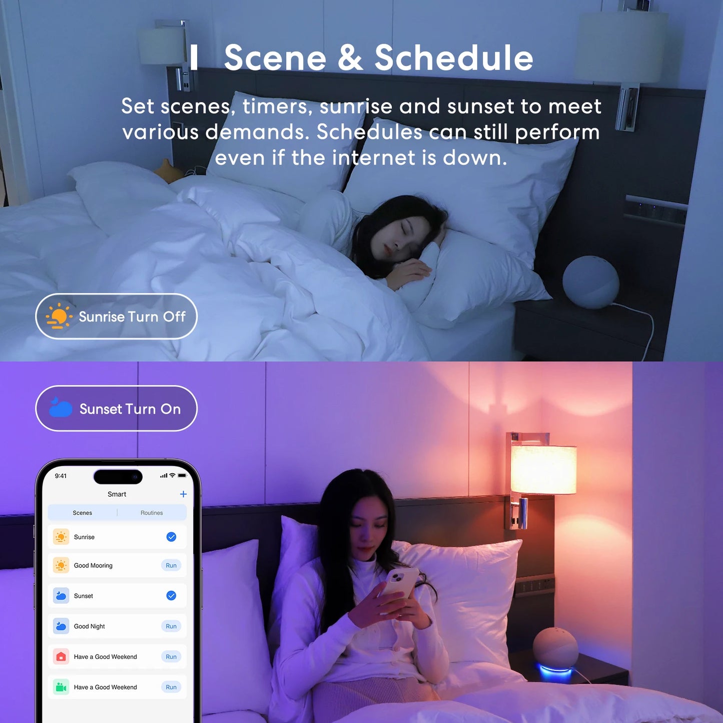 Meross HomeKit Smart LEDLight Bulb 9W WiFi RGBWW Lamp E27/E26/B22 Base White Dimmable Bulb Support Alexa Google Home SmartThings