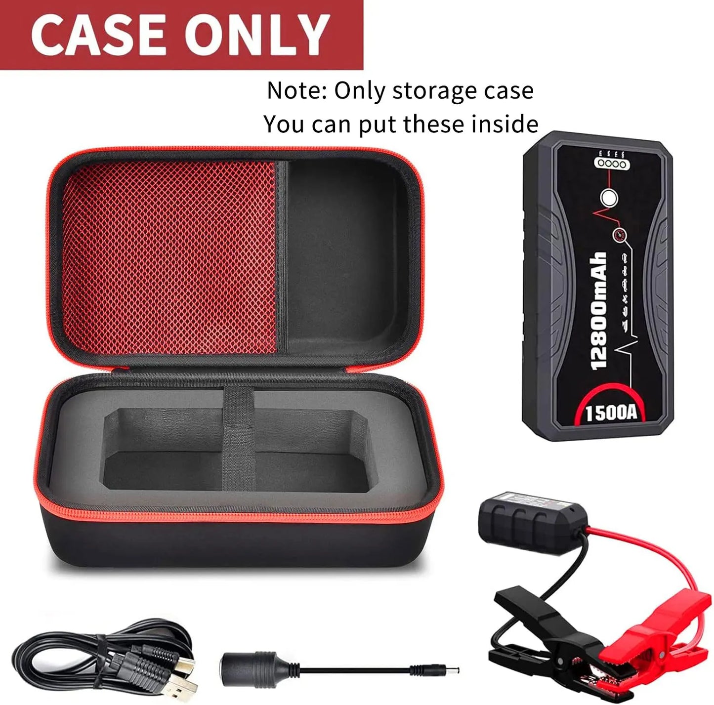 Carrying Case Compatible with NEXPOW Car Jump Starter, 1500A Peak 12800mAh Battery Starter Q10S/T11Storage Box Holder (Box Only)
