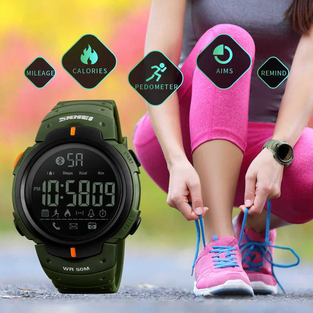 Men's Sport Smart Watch SKMEI Brand Fashion Pedometer Remote Camera Calorie Bluetooth Smartwatch Reminder Digital Wristwatches