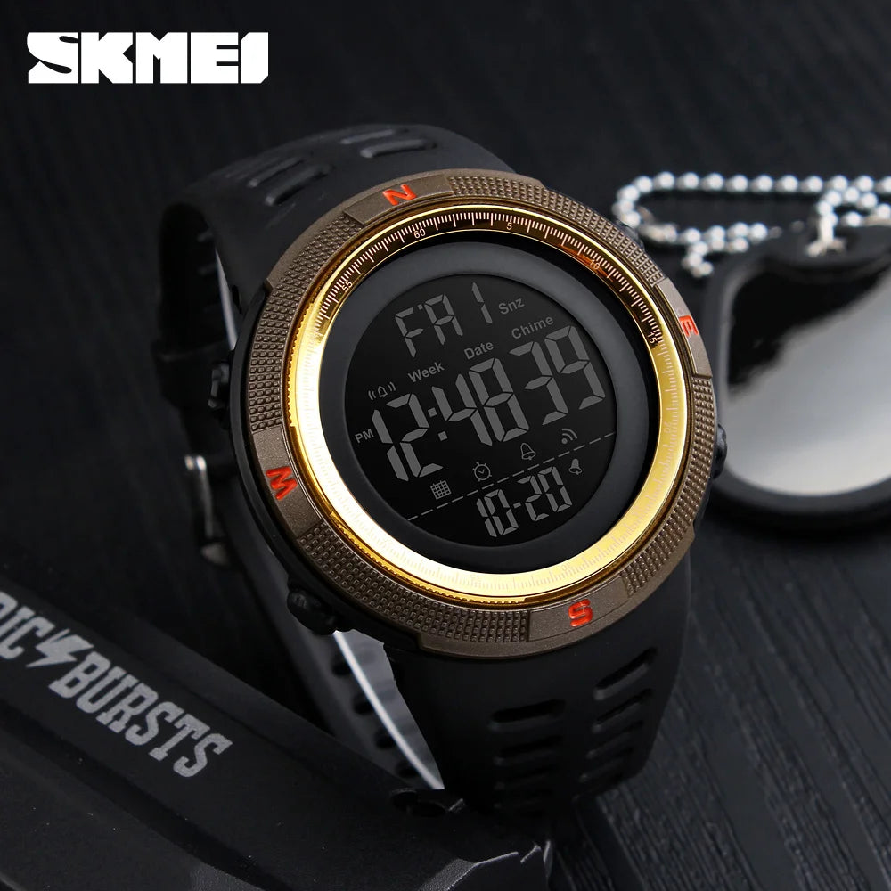 SKMEI Brand Men Sports Watches Fashion Chronos Countdown Waterproof LED Digital Watch Man Military Wrist Watch Relogio Masculino