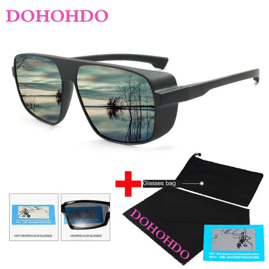 DOHOHDO Polarized Sunglasses Unisex Square Vintage Sun Glasses Famous Brand Polarized Sunglasses Retro Feminino For Women Men