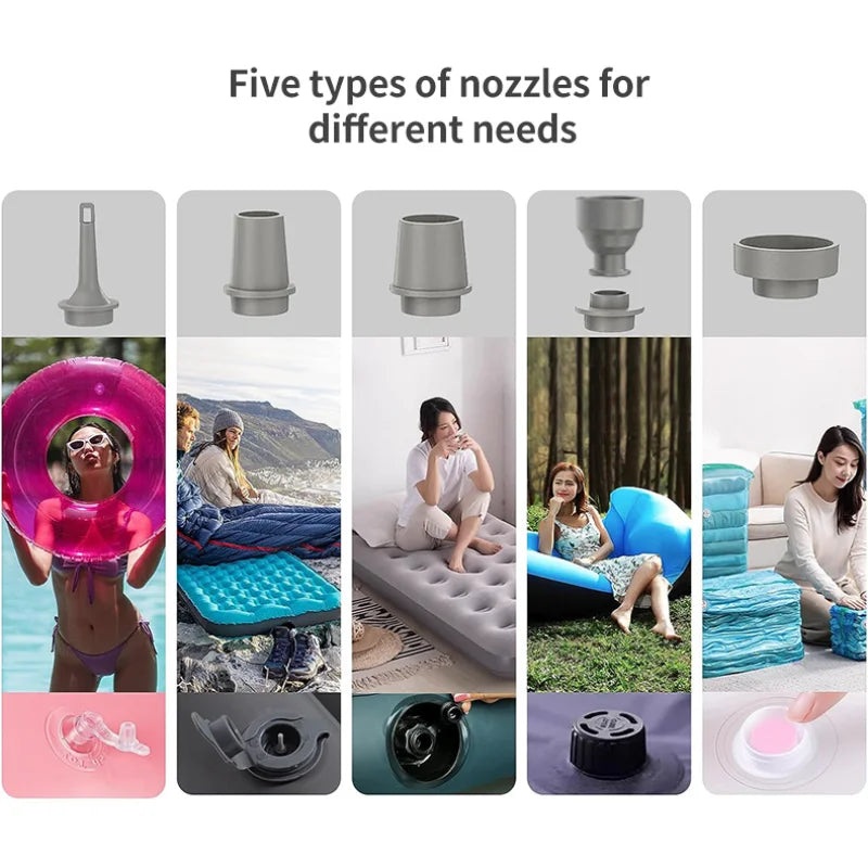 Electric Air Pump Portable Wireless Air Compressor Inflator/Deflator Pumps For Inflatable Cushions Air Beds Boat Swimming Ring