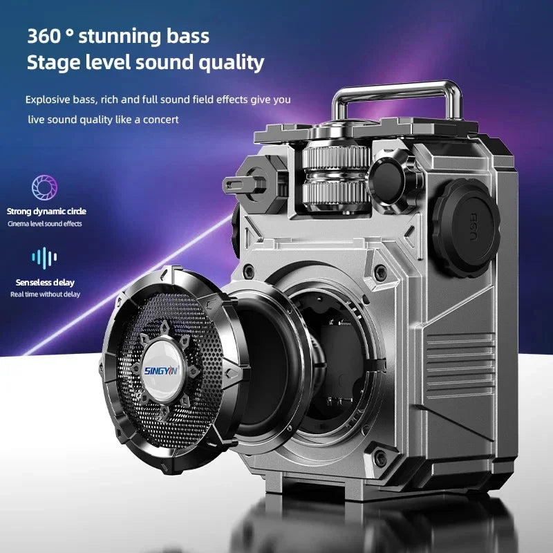 Mini Portable Bluetooth Speaker Mechanical Style Audio TF Card Insertion High Volume Music Player HIFI Stereo Wireless Subwoofer