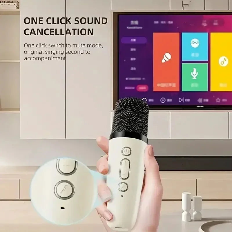 Bluetooth K12 Karaoke Machine Portable 5.3 PA Speaker System with 1-2 Wireless Microphones Home Family Singing Children's Gifts