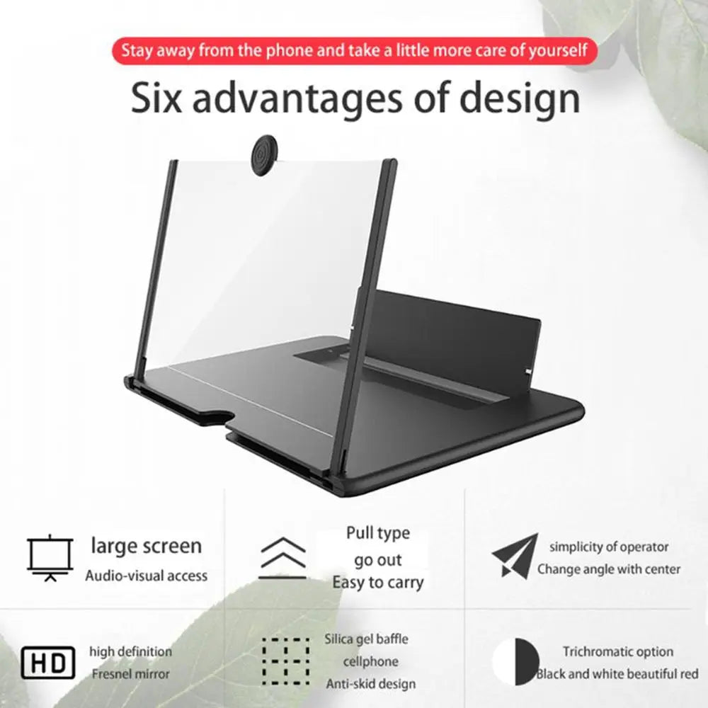 Protection 3D HD 12inch Movie Enlarger Screen Magnifier Projection Mobile Phone Screen Amplifier Stand Bracket