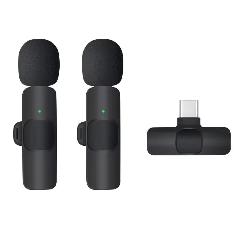 Wireless Lavalier Microphone for iPhone iPad Professional Mini Noise Canceling Microphone for Video Recording Interviews