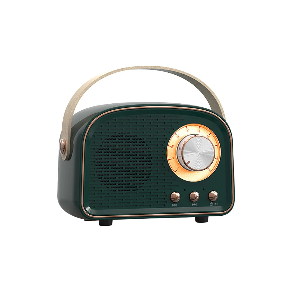 Retro Bluetooth Speaker Cute Mini Speaker with FM Radio Portable Wireless Speaker with TWS Music Player Hifi Stereo TF with USB