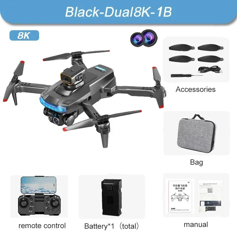 For Xiaomi P15 Drone Professional 8K GPS HD Aerial Photography Dual-Camera Omnidirectional Obstacle Drone for Adult Child Toys