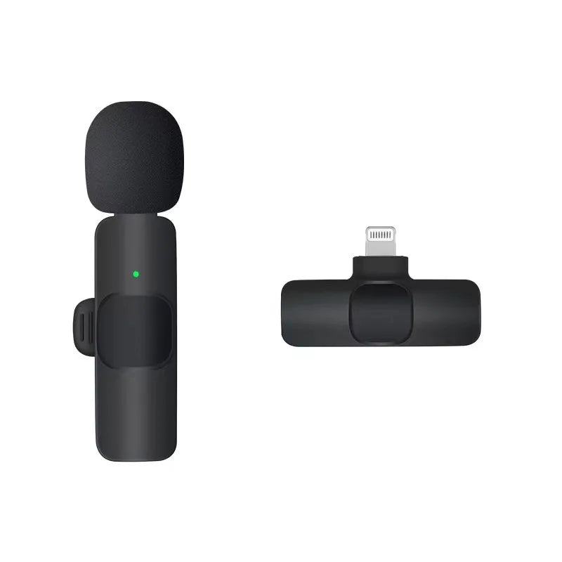 Wireless Lavalier Microphone for iPhone iPad Professional Mini Noise Canceling Microphone for Video Recording Interviews