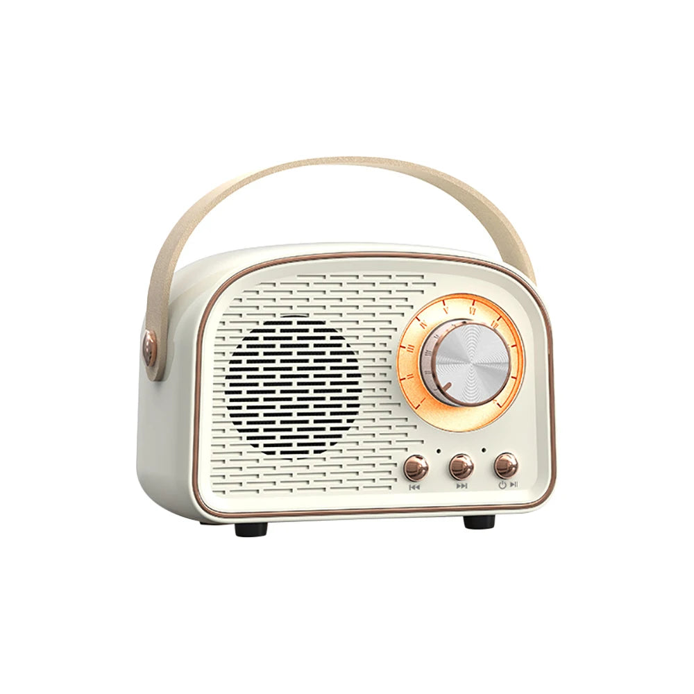 Retro Bluetooth Speaker Cute Mini Speaker with FM Radio Portable Wireless Speaker with TWS Music Player Hifi Stereo TF with USB