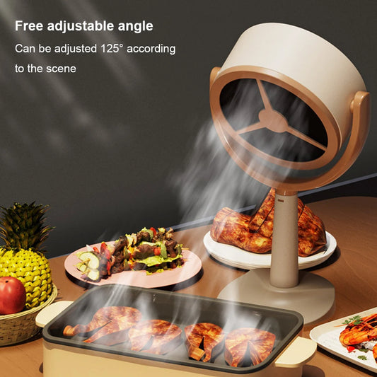 Desktop Range Hood Extractor Exhaust Portable USB Charging Mini Range Hood Adjustable Angle for Indoor BBQ Hot Pot