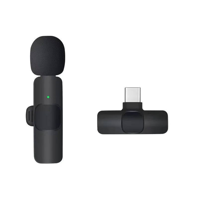 Wireless Lavalier Microphone for iPhone iPad Professional Mini Noise Canceling Microphone for Video Recording Interviews