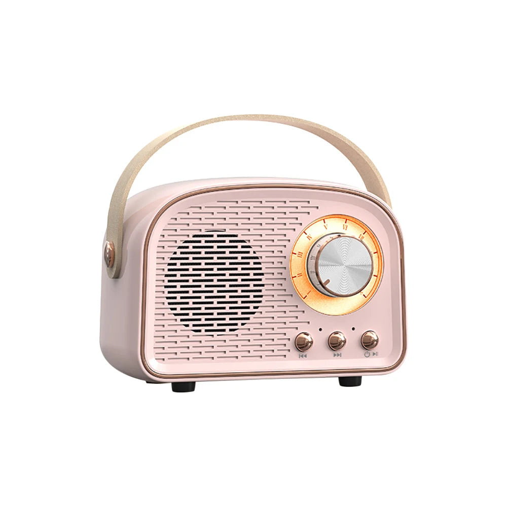 Retro Bluetooth Speaker Cute Mini Speaker with FM Radio Portable Wireless Speaker with TWS Music Player Hifi Stereo TF with USB