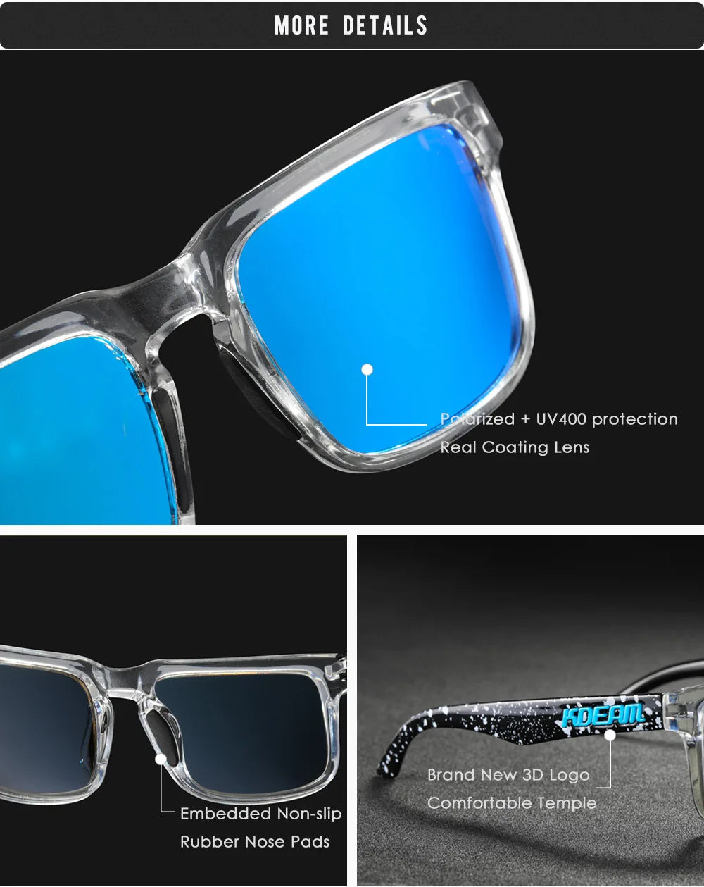 2024 Kdeam High Quality Polarized Sunglasses for Women Men Fashion Unisex Brand Popular Trendy Outdoor Eyewear For Couple
