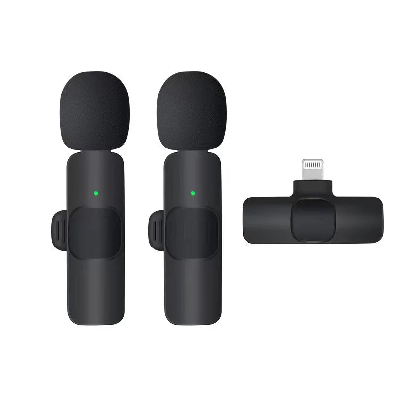 Wireless Lavalier Microphone for iPhone iPad Professional Mini Noise Canceling Microphone for Video Recording Interviews