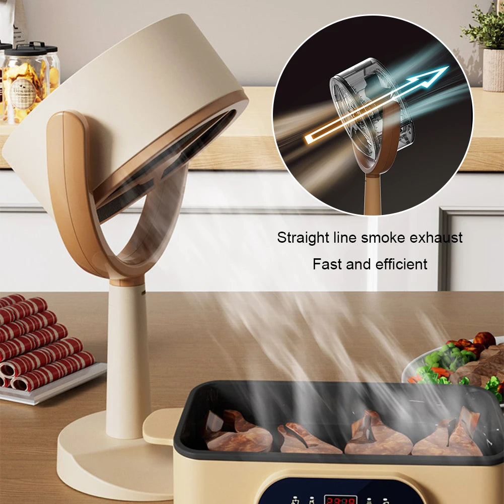 Desktop Range Hood Extractor Exhaust Portable USB Charging Mini Range Hood Adjustable Angle for Indoor BBQ Hot Pot