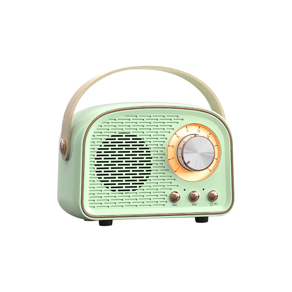 Retro Bluetooth Speaker Cute Mini Speaker with FM Radio Portable Wireless Speaker with TWS Music Player Hifi Stereo TF with USB